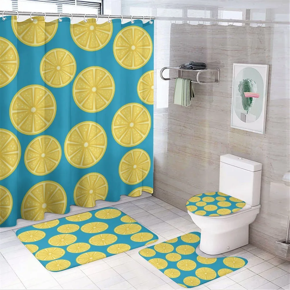 Vivid Citrus Slices Art — 4-Piece Bathroom Set preview