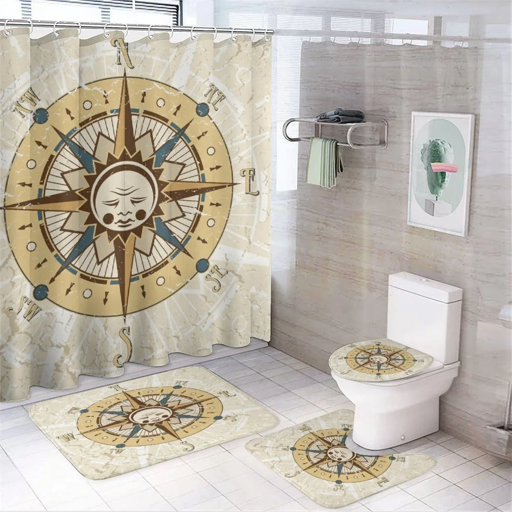 Windrose with Sad Face — 4-Piece Bathroom Set preview