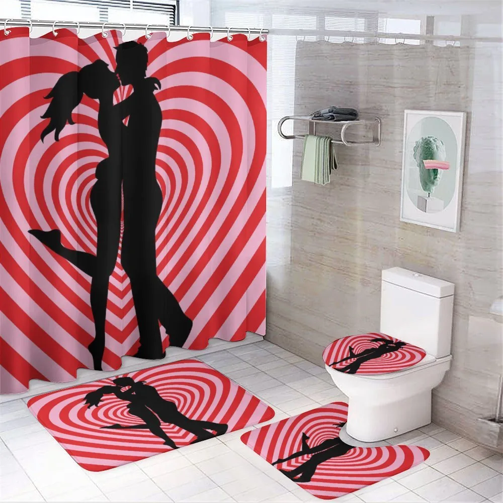 Couple on Whirlpool Heart — 4-Piece Bathroom Set preview