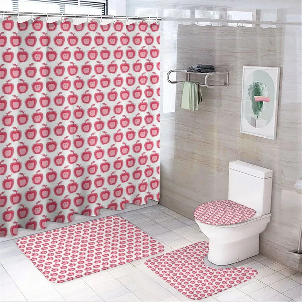 Doodle Pink Girls Pattern — 4-Piece Bathroom Set preview