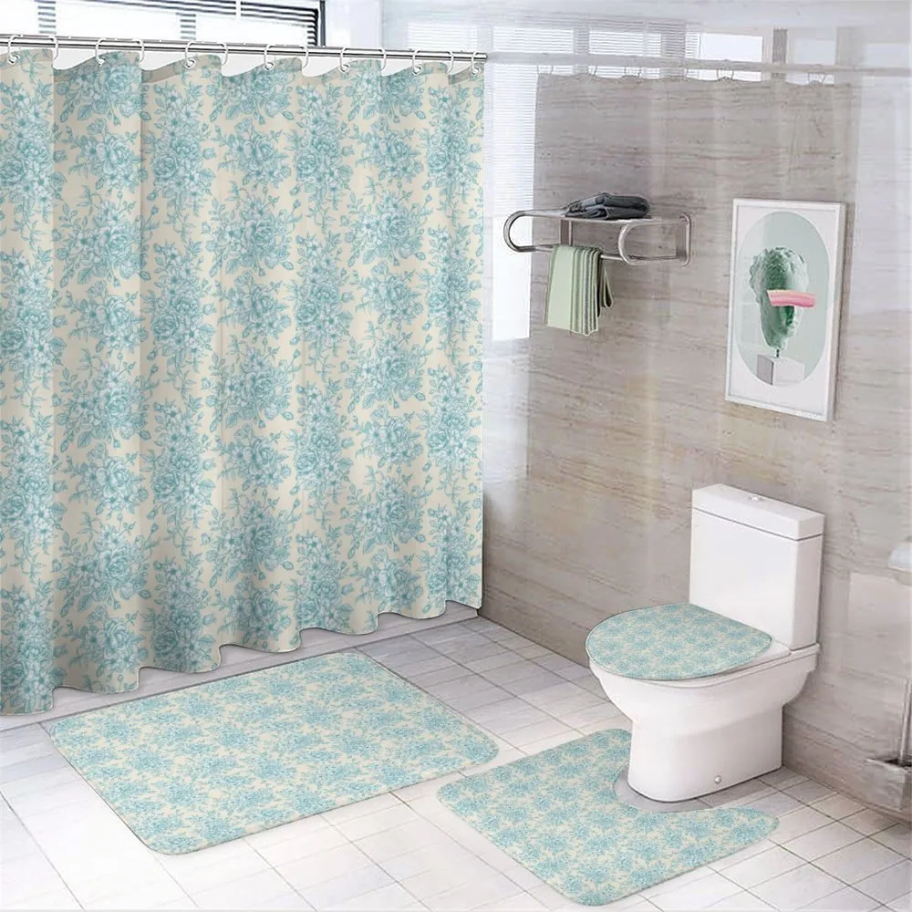 English Garden Rose Romance — 4-Piece Bathroom Set preview