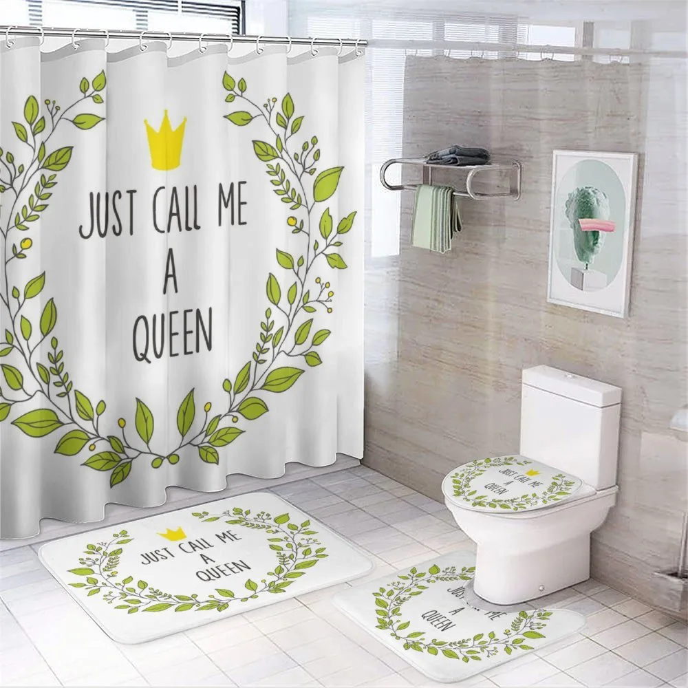 Green Wreath Words Crown — 4-Piece Bathroom Set preview