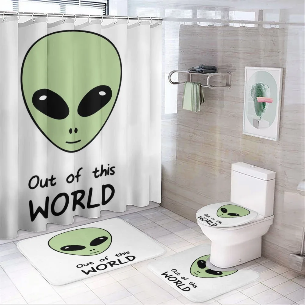 Out of This World UFO Being — 4-Piece Bathroom Set preview