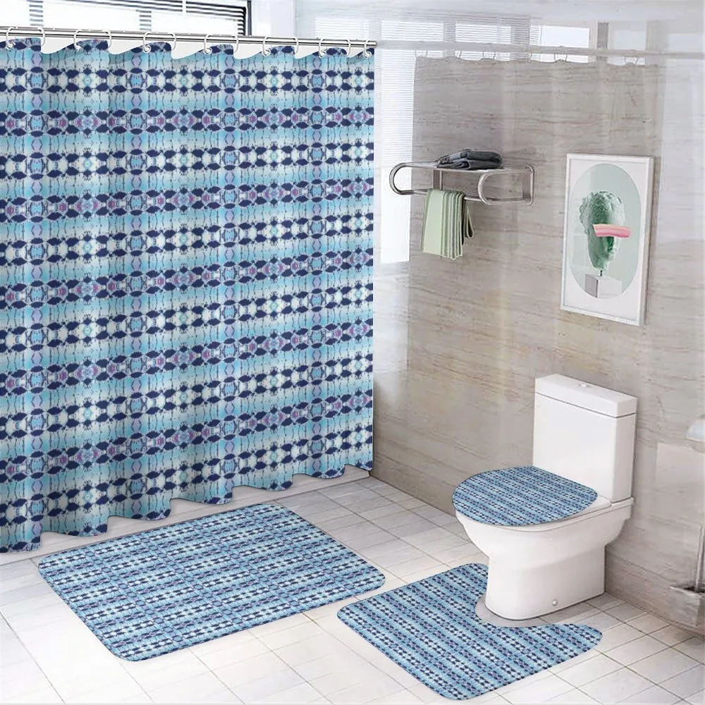 Psychedelic Batik Blue — 4-Piece Bathroom Set preview