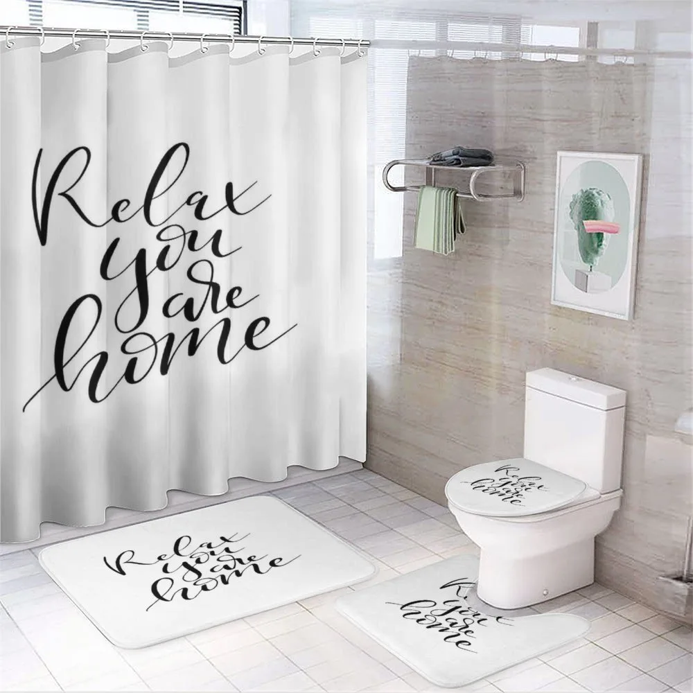 Relax You Are Home Phrase — 4-Piece Bathroom Set preview