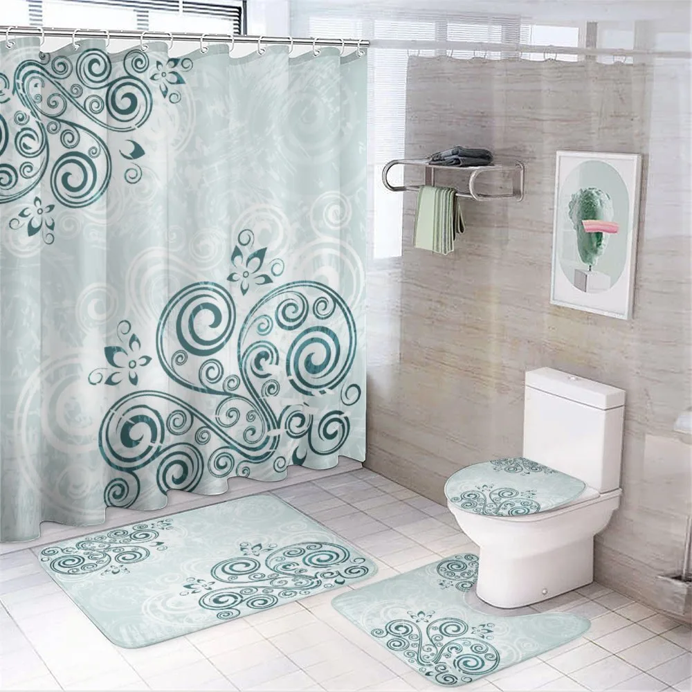 Shabby Plant Petals Swirl — 4-Piece Bathroom Set preview