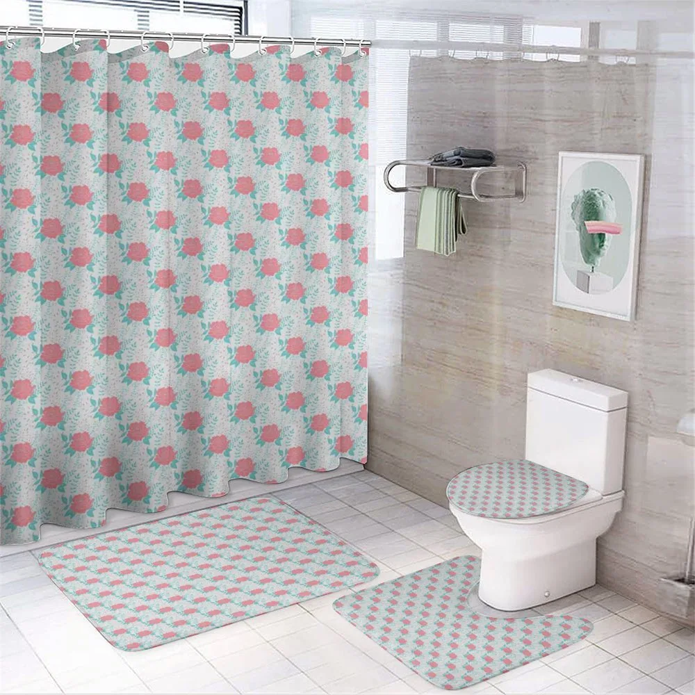 Vintage Flowers with Leaves — 4-Piece Bathroom Set preview