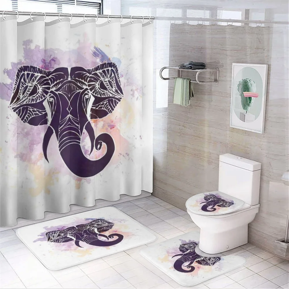 Watercolor Elephant — 4-Piece Bathroom Set preview