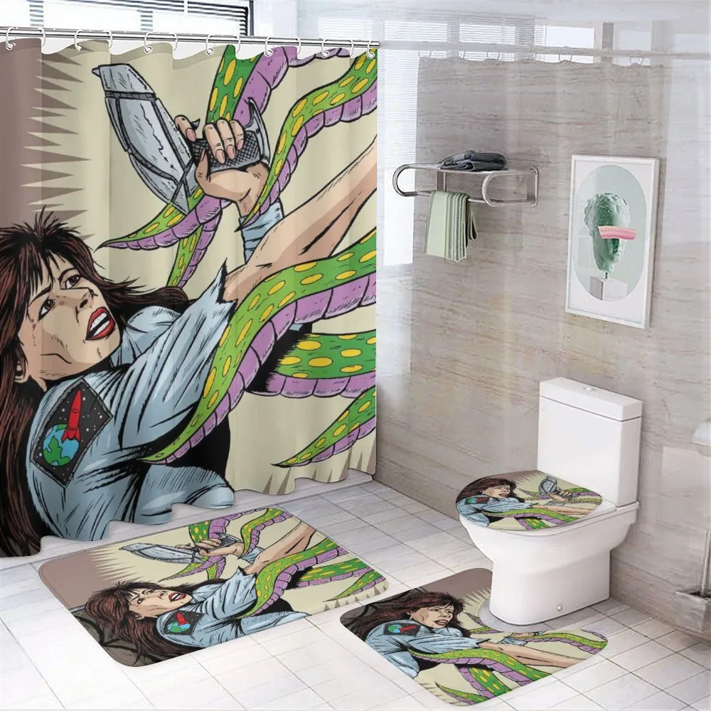 Alien Attack Astronaut — 4-Piece Bathroom Set preview