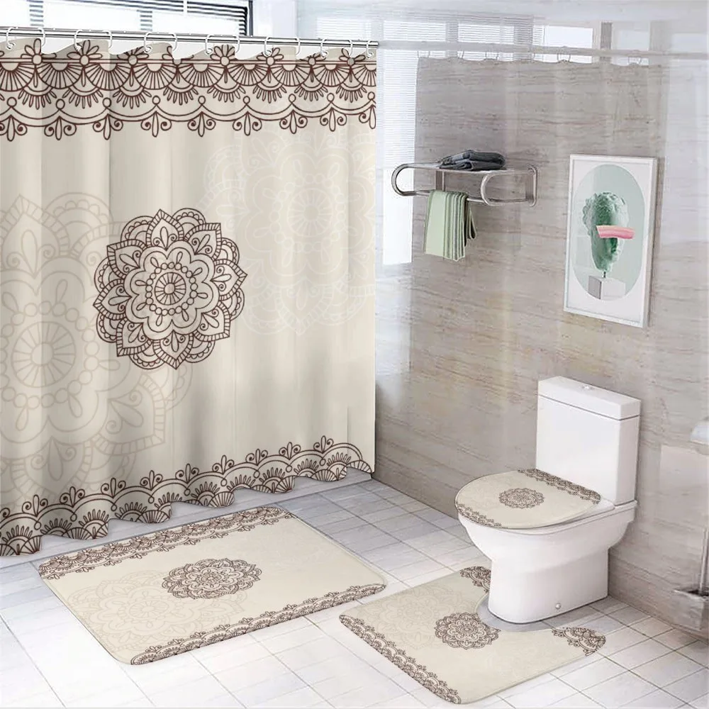 Geometrical Swirls Lines — 4-Piece Bathroom Set preview