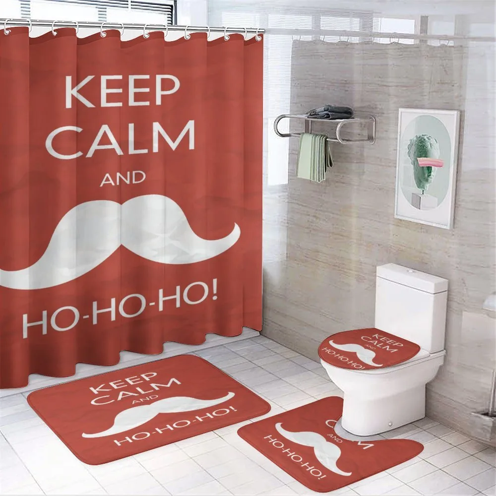 Ho Ho Ho Mustache — 4-Piece Bathroom Set preview