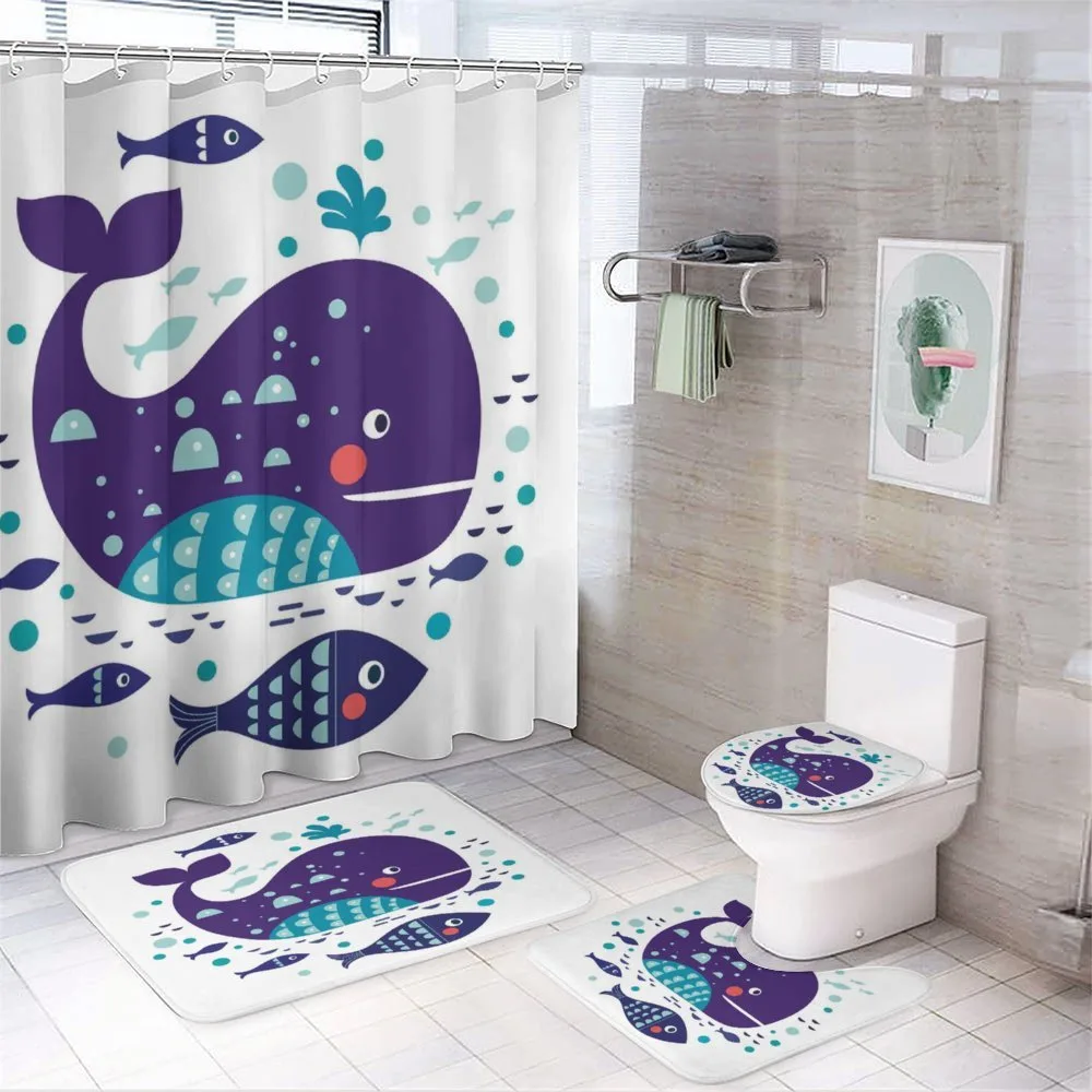 Ocean Cartoon Big Fish — 4-Piece Bathroom Set preview