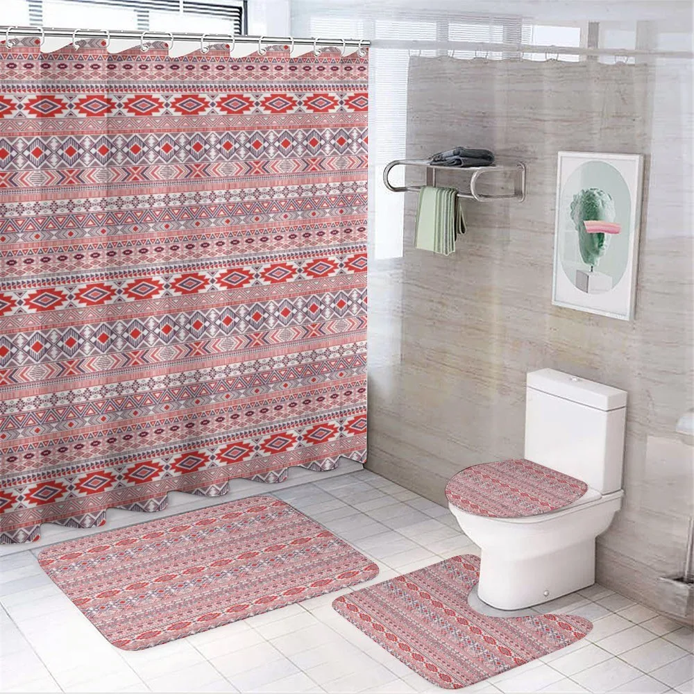 Repetitive Abstract Ethnic — 4-Piece Bathroom Set preview