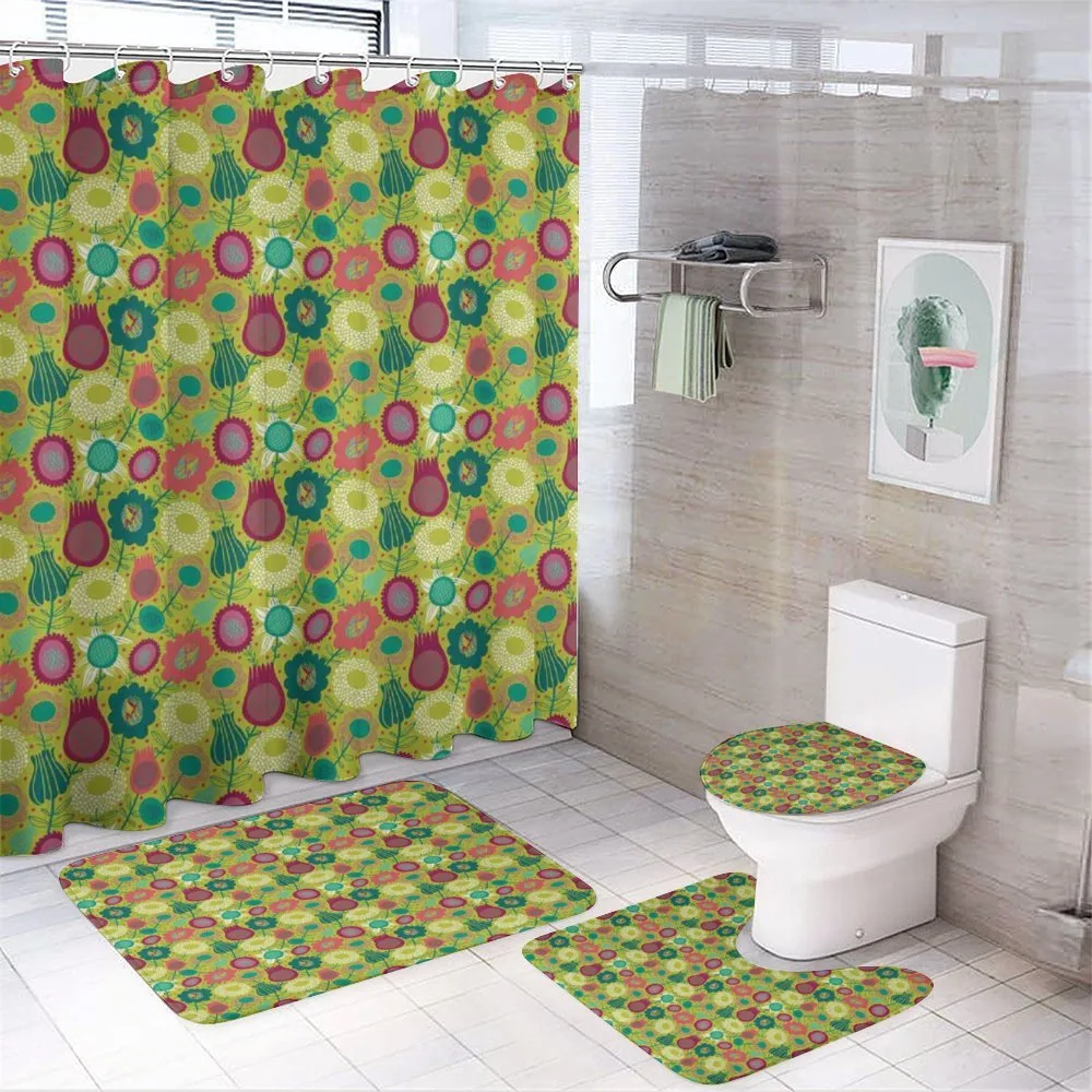 Abstract Vivid Flora Petals — 4-Piece Bathroom Set preview