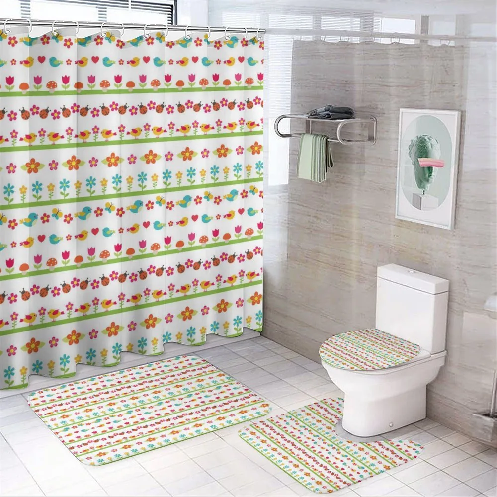 Birds Ladybugs Flowers — 4-Piece Bathroom Set preview