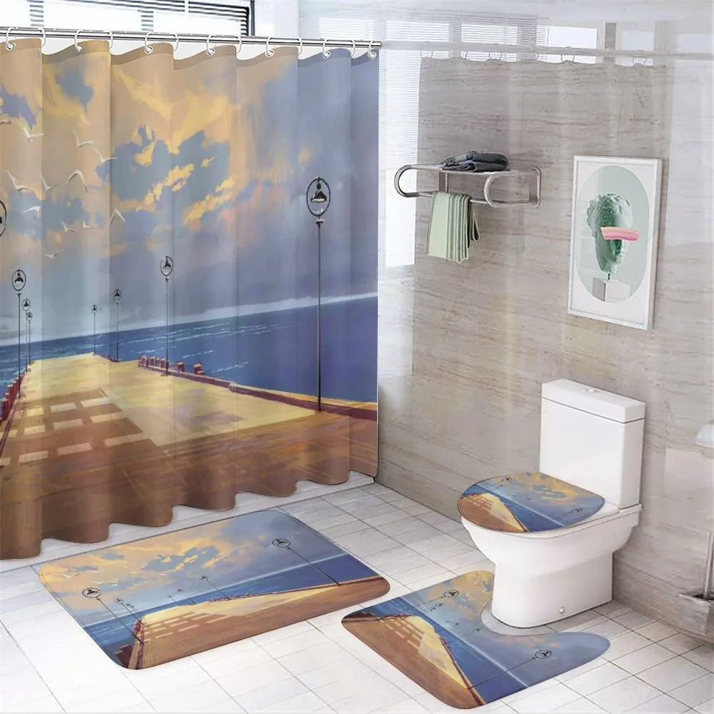Bridge Pier Sea Harbor — 4-Piece Bathroom Set preview