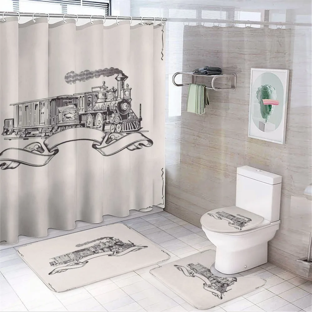 Old School Locomotive — 4-Piece Bathroom Set preview