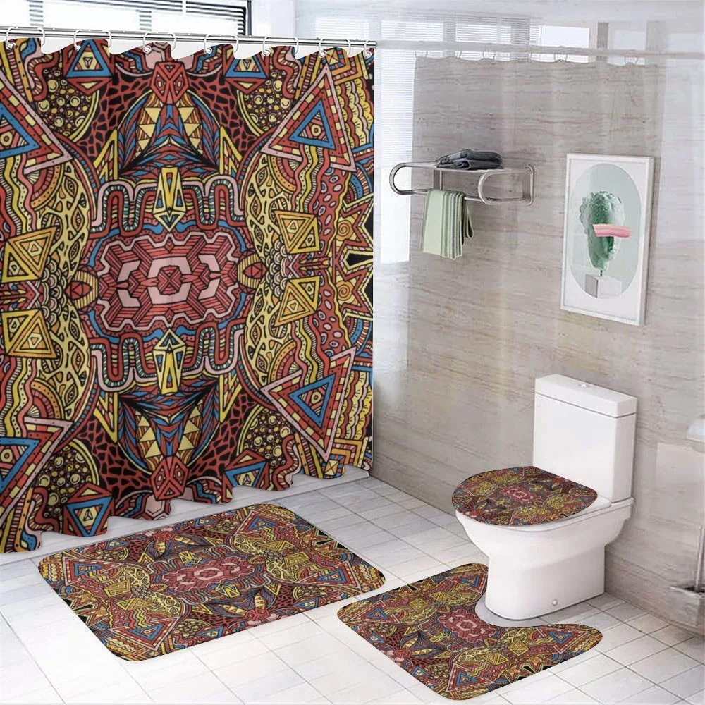 Retro Funky Doodle — 4-Piece Bathroom Set preview