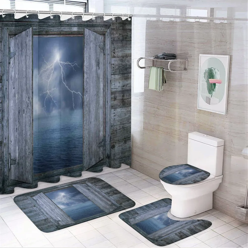 Thunder Bolt at Night — 4-Piece Bathroom Set preview