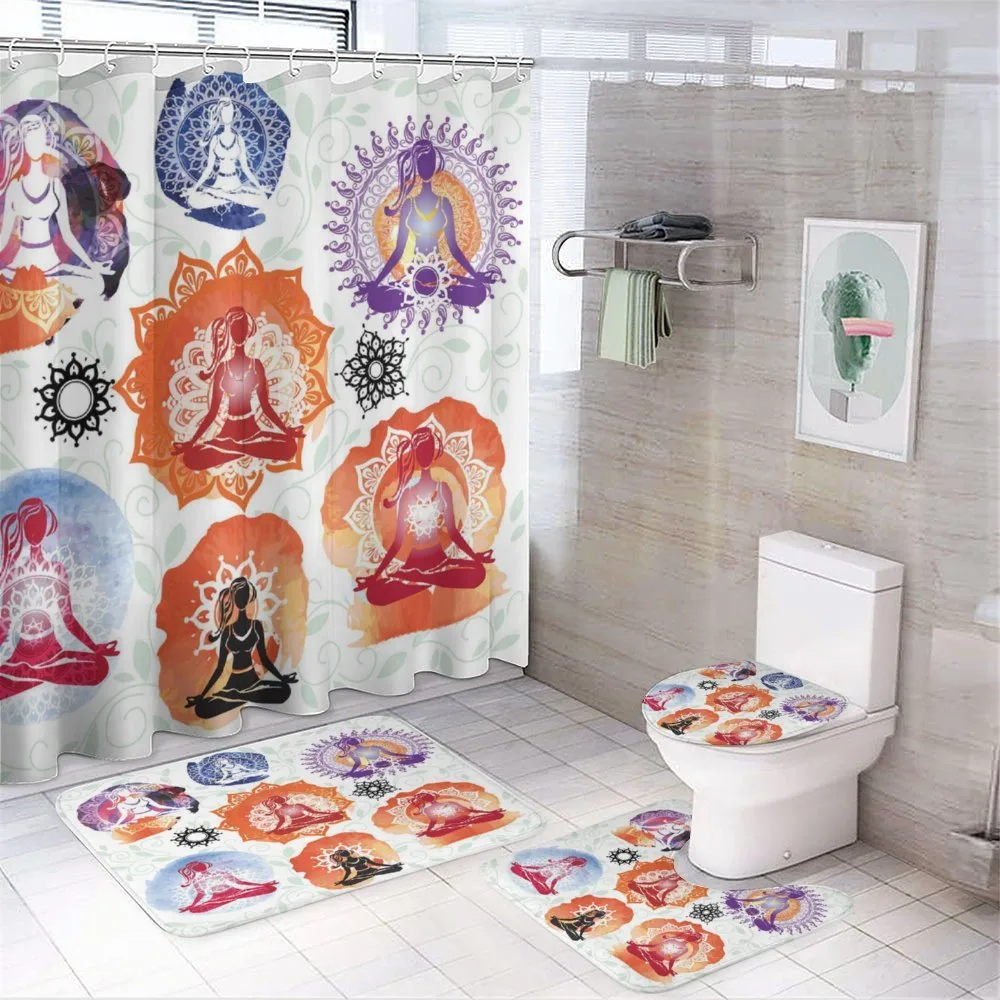 Women Meditating Lotus — 4-Piece Bathroom Set preview