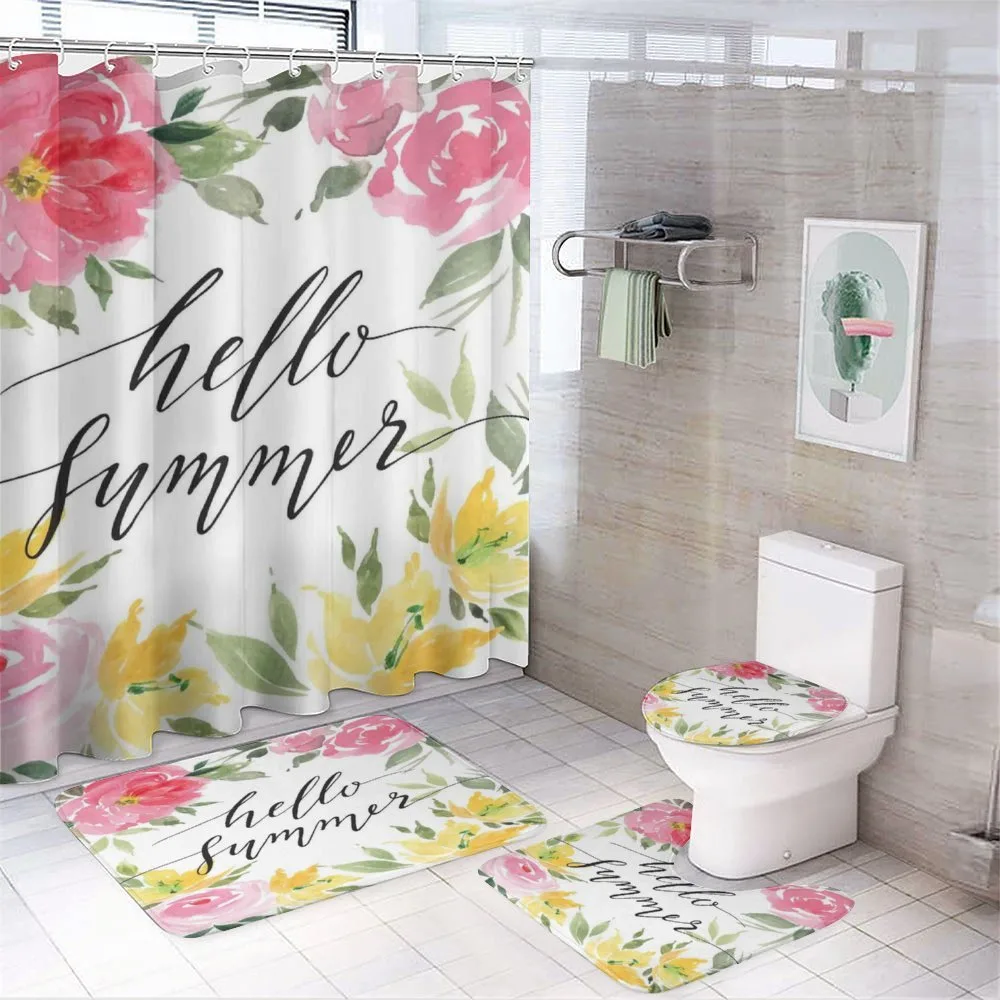 Hand Lettering Summer — 4-Piece Bathroom Set preview