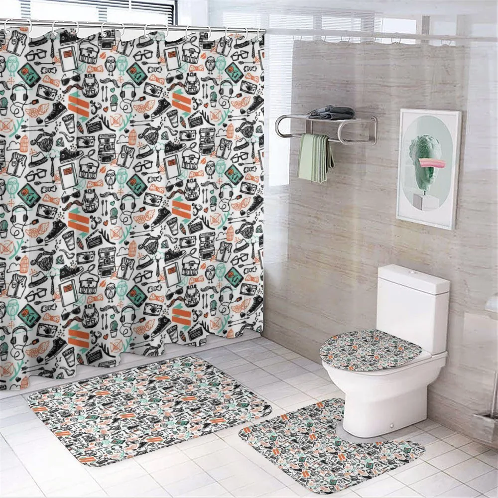Hipster Fashion Sketch — 4-Piece Bathroom Set preview
