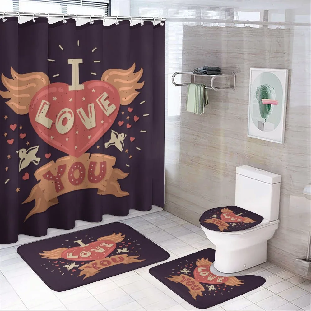 Hipster Grunge Heart — 4-Piece Bathroom Set preview