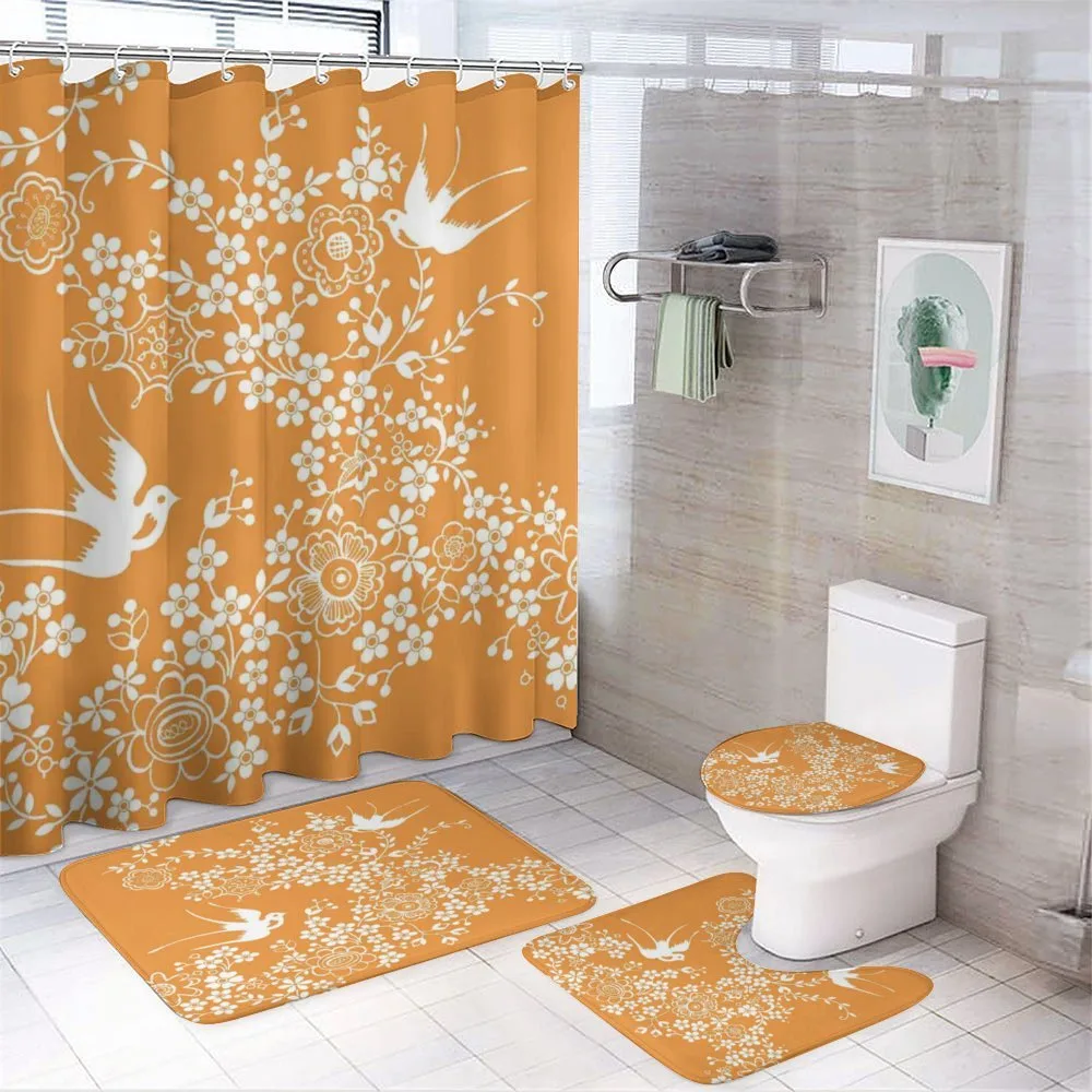 Japanese Tree Birds Art — 4-Piece Bathroom Set preview