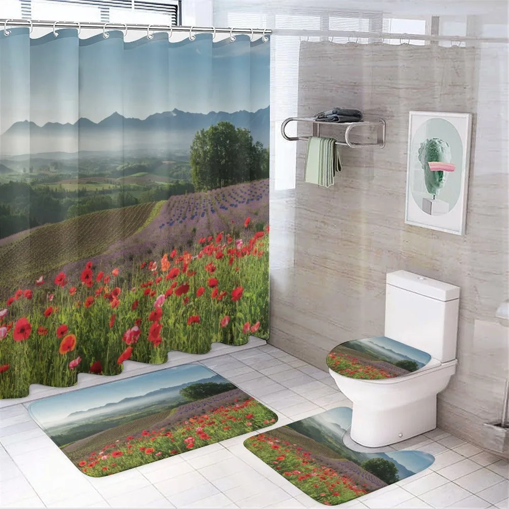 Lavender Farm Morning — 4-Piece Bathroom Set preview