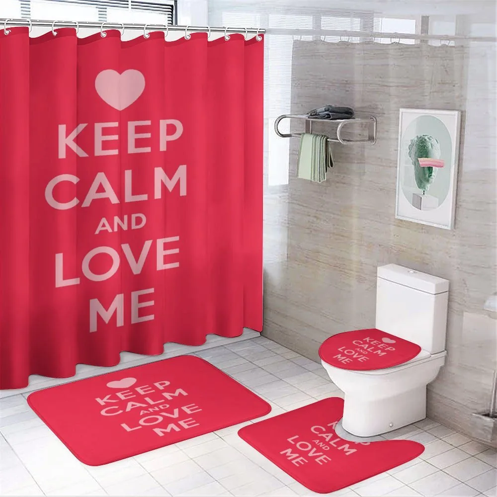 Love Me Romantic Text — 4-Piece Bathroom Set preview