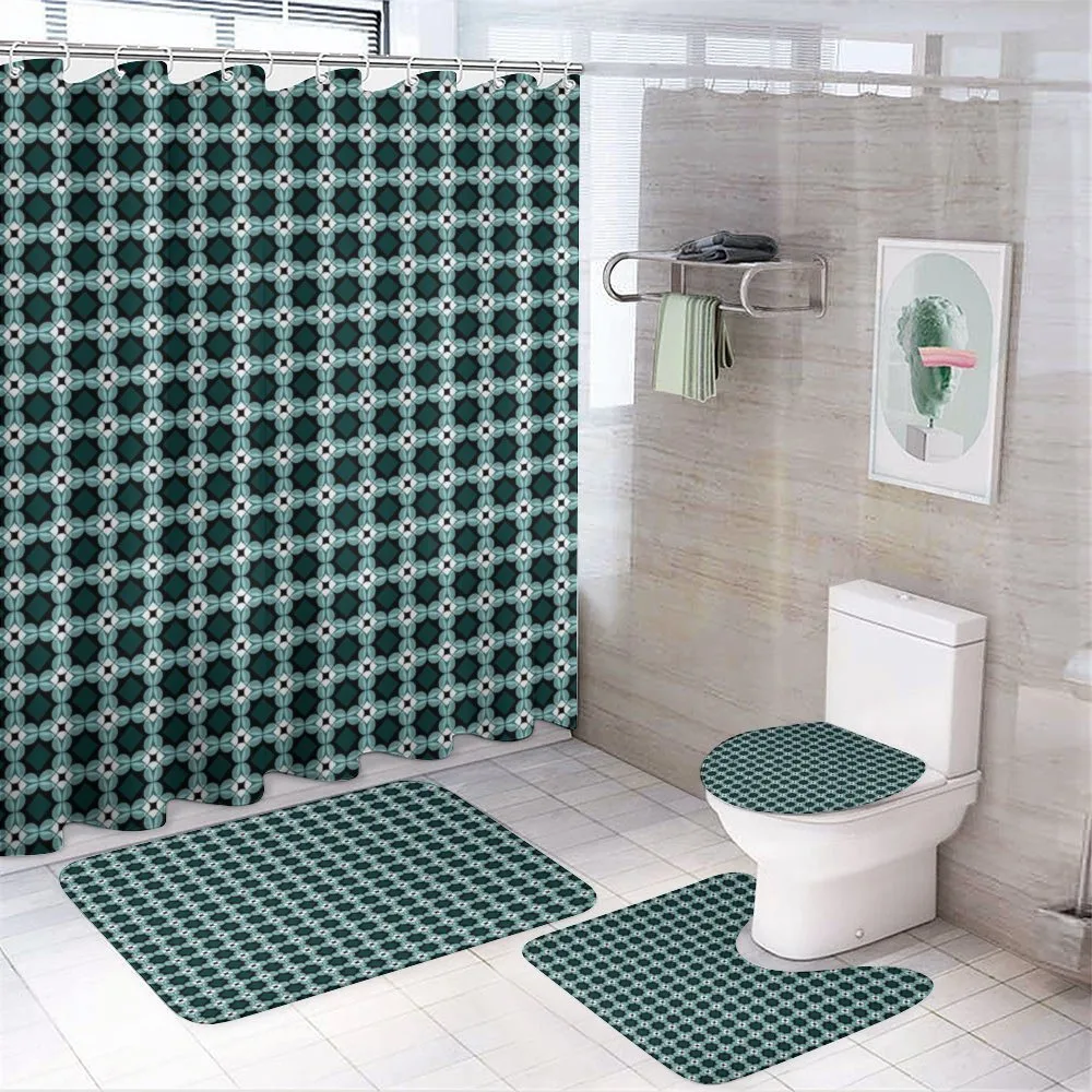 Oriental Blue Pattern — 4-Piece Bathroom Set preview