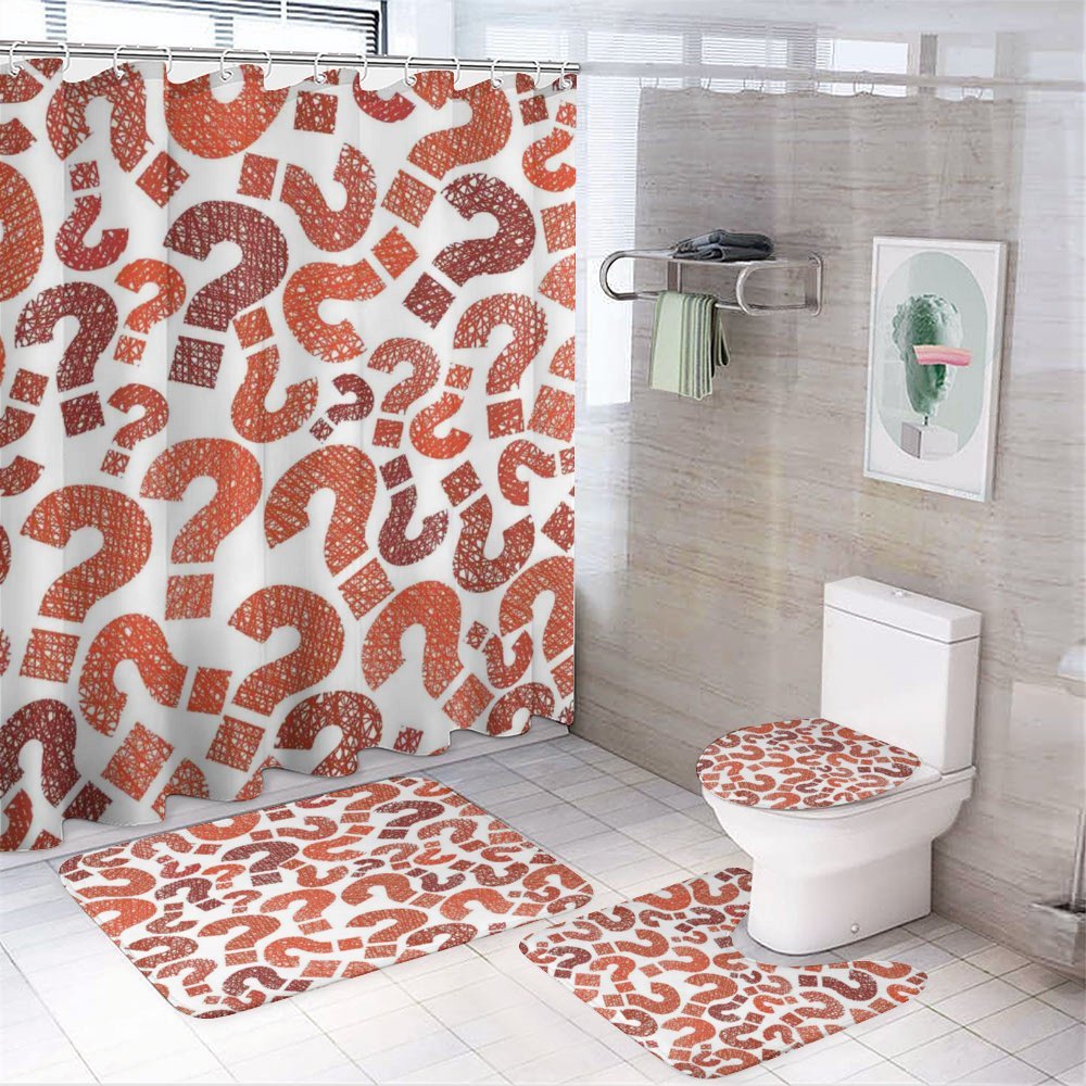 Question Marks Pattern — 4-Piece Bathroom Set preview