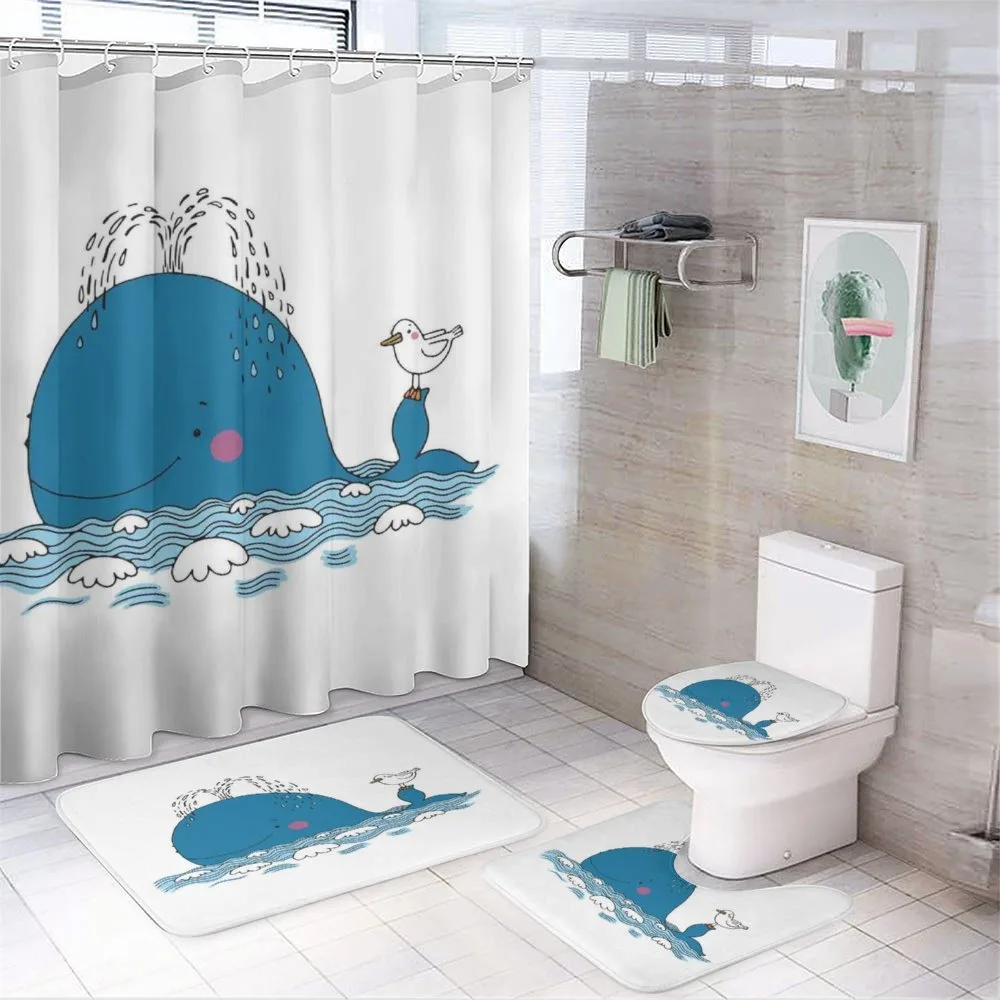 Sea Mammal with Seagull — 4-Piece Bathroom Set preview