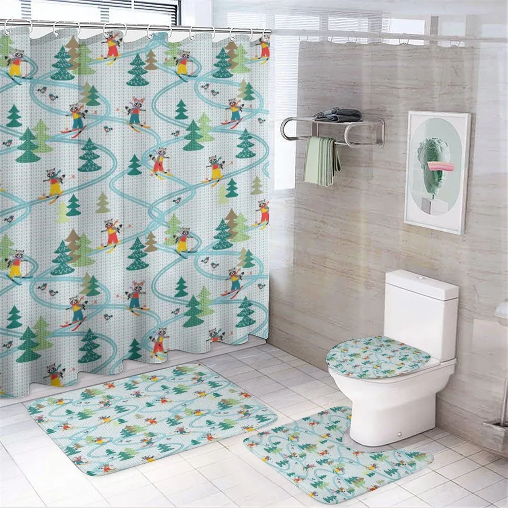 Skiing Raccoon — 4-Piece Bathroom Set preview