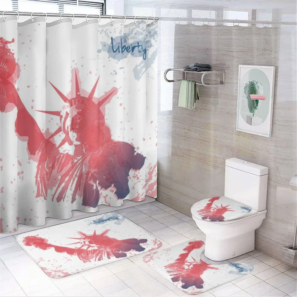 Watercolor Design — 4-Piece Bathroom Set preview