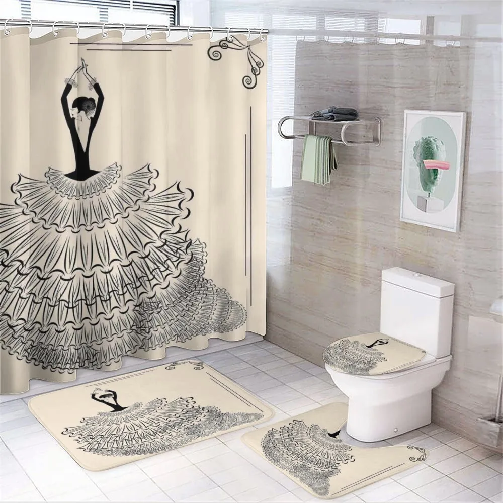 Back View Flamenco Lady — 4-Piece Bathroom Set preview