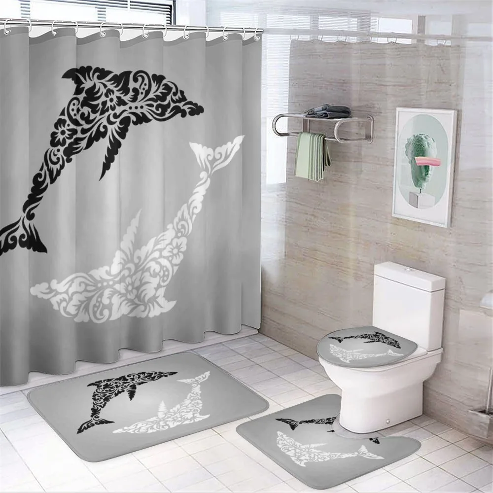 Monochrome Subaquatic — 4-Piece Bathroom Set preview