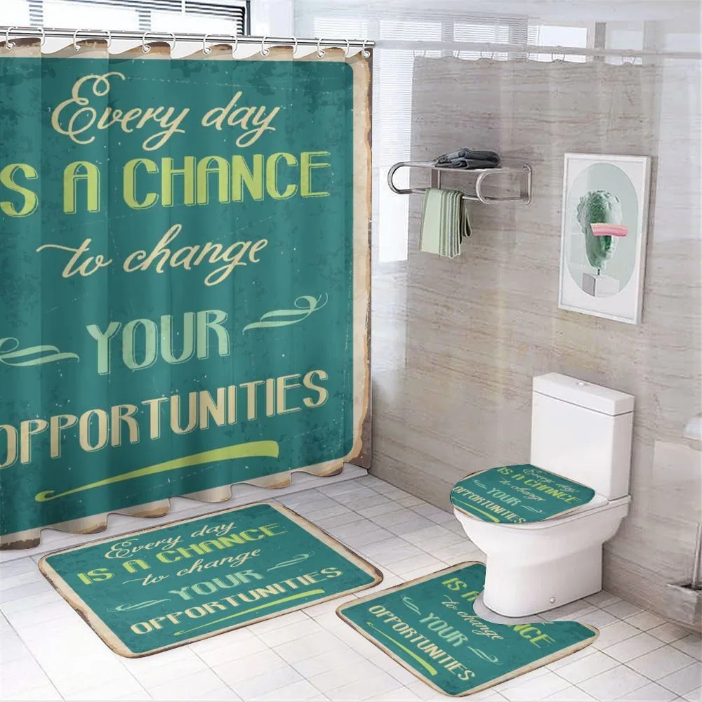 Motivational Retro Poster — 4-Piece Bathroom Set preview