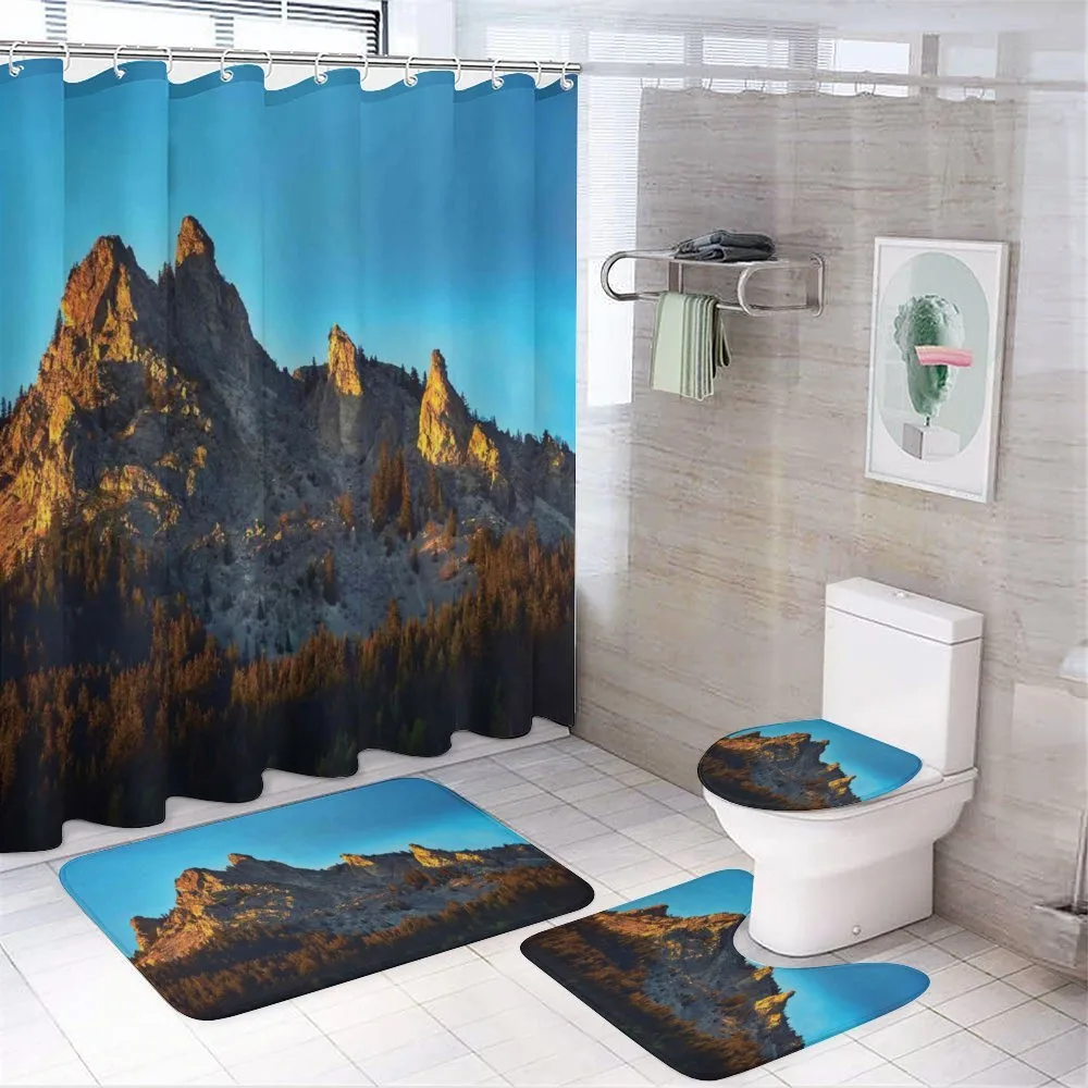 Mountain Forest Sunset — 4-Piece Bathroom Set preview