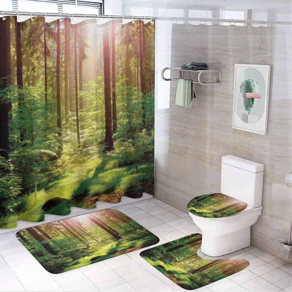 Sunset Moss Woods Trees — 4-Piece Bathroom Set preview