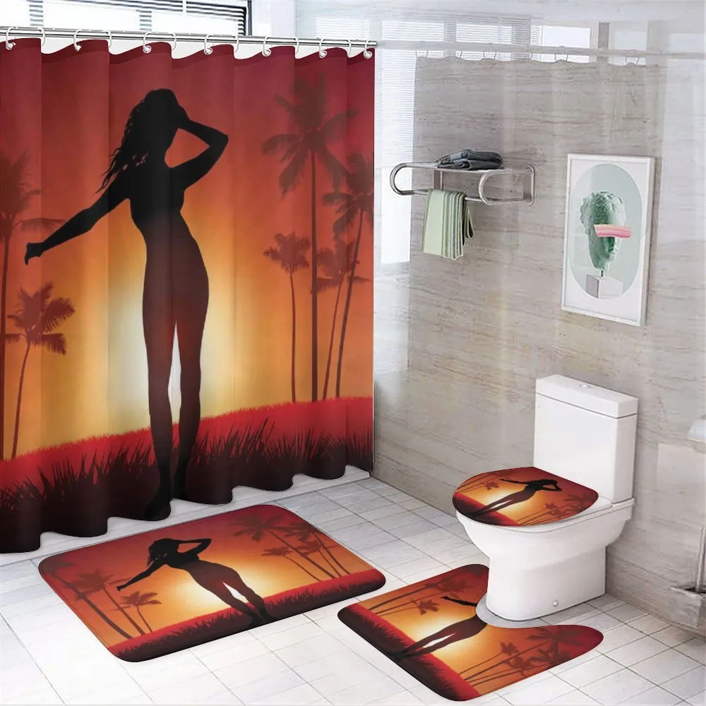 Woman with Exotic Trees — 4-Piece Bathroom Set preview