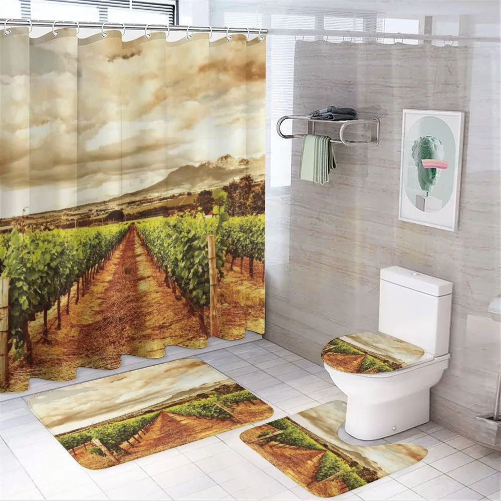 Cloudy Vineyard in Fall — 4-Piece Bathroom Set preview