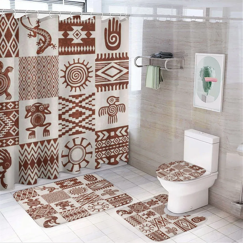 Grunge Native Tile — 4-Piece Bathroom Set preview