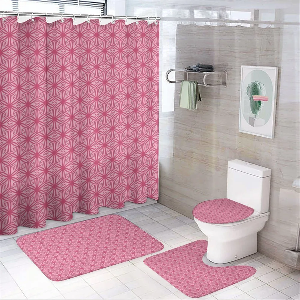 Monochrome Flowers Art — 4-Piece Bathroom Set preview