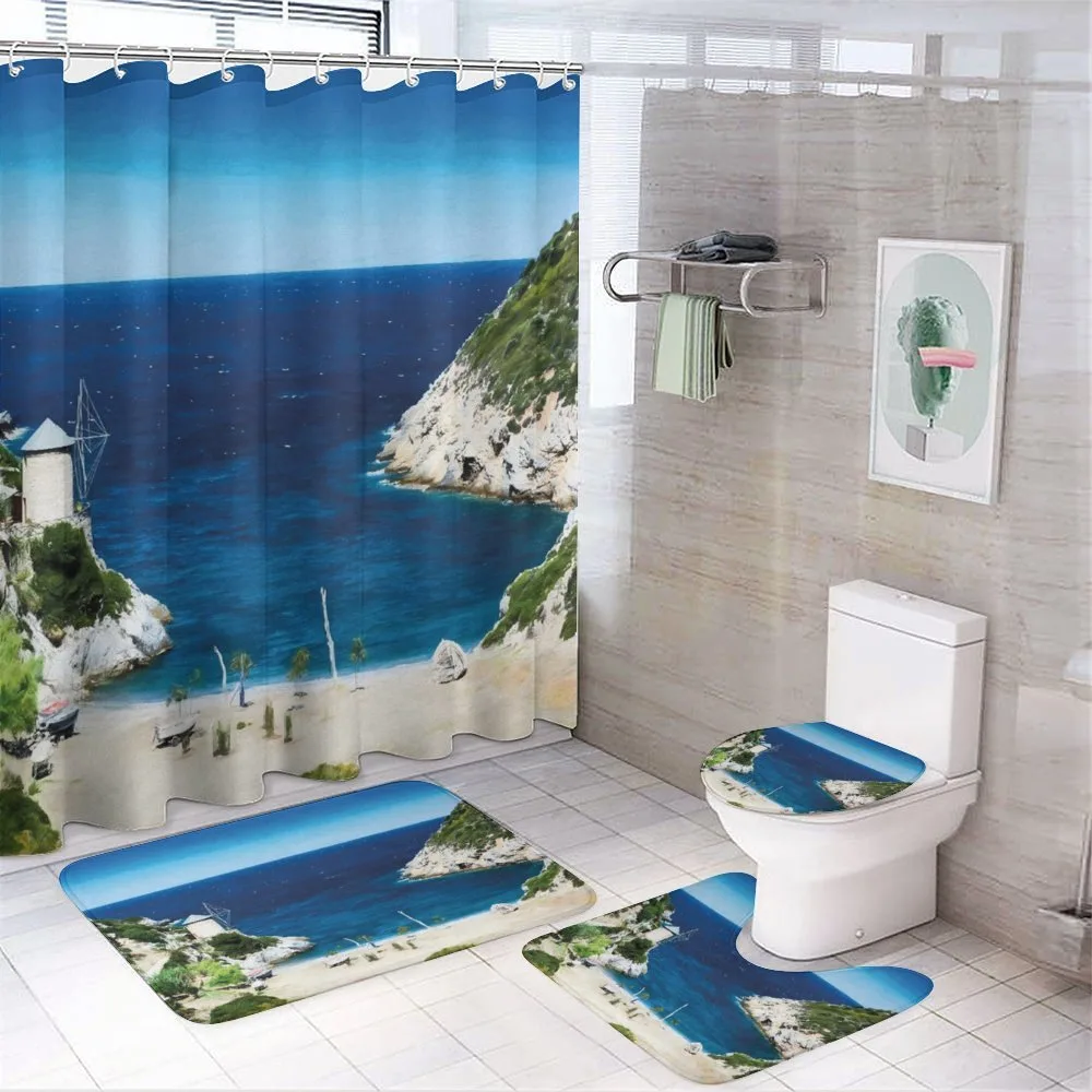 Rocky Sandy Cove Seaside — 4-Piece Bathroom Set preview