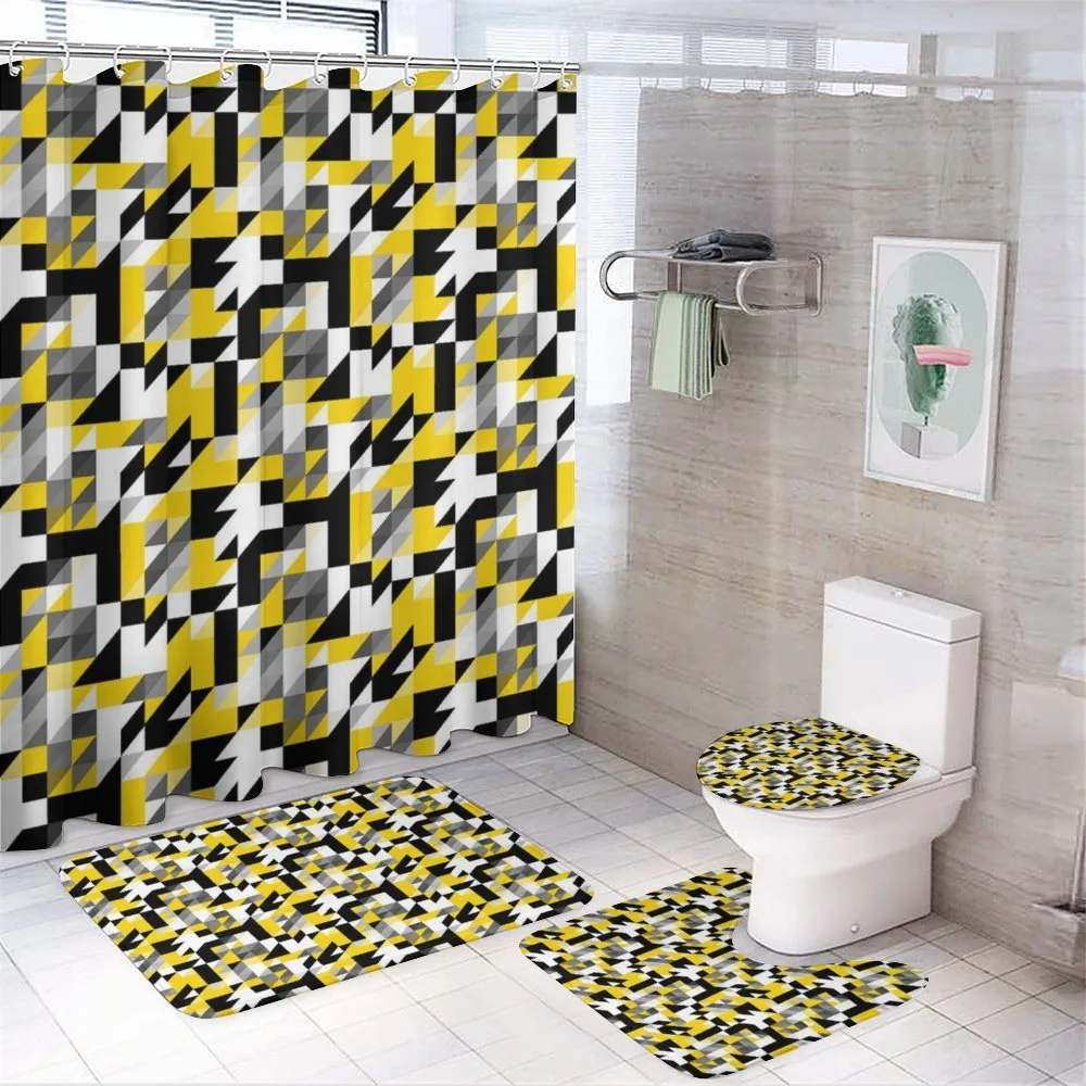 Squares and Houndstooh — 4-Piece Bathroom Set preview