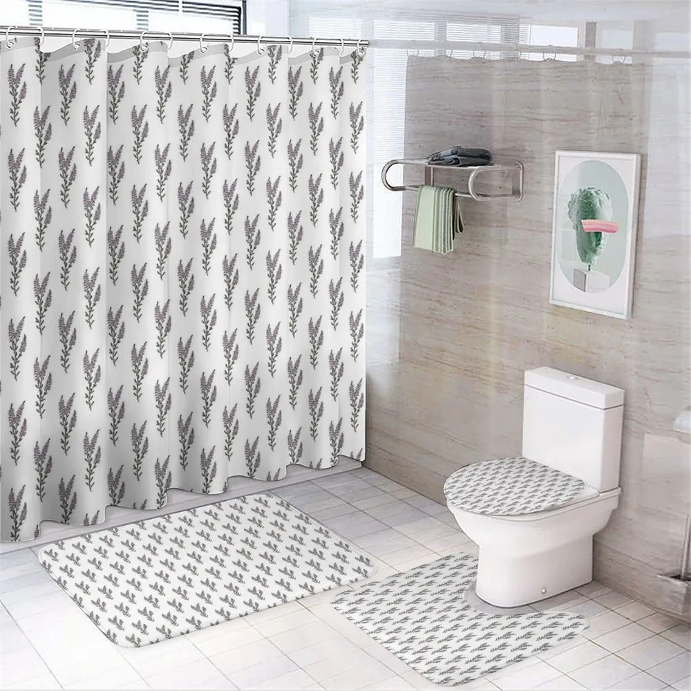 Heather Flower Design Spring — 4-Piece Bathroom Set preview