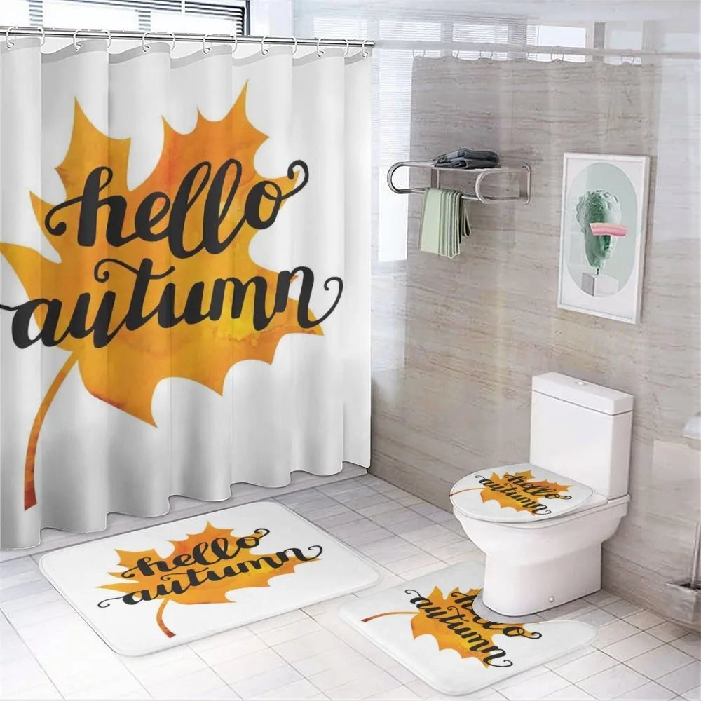 Maple Leaf and Words — 4-Piece Bathroom Set preview