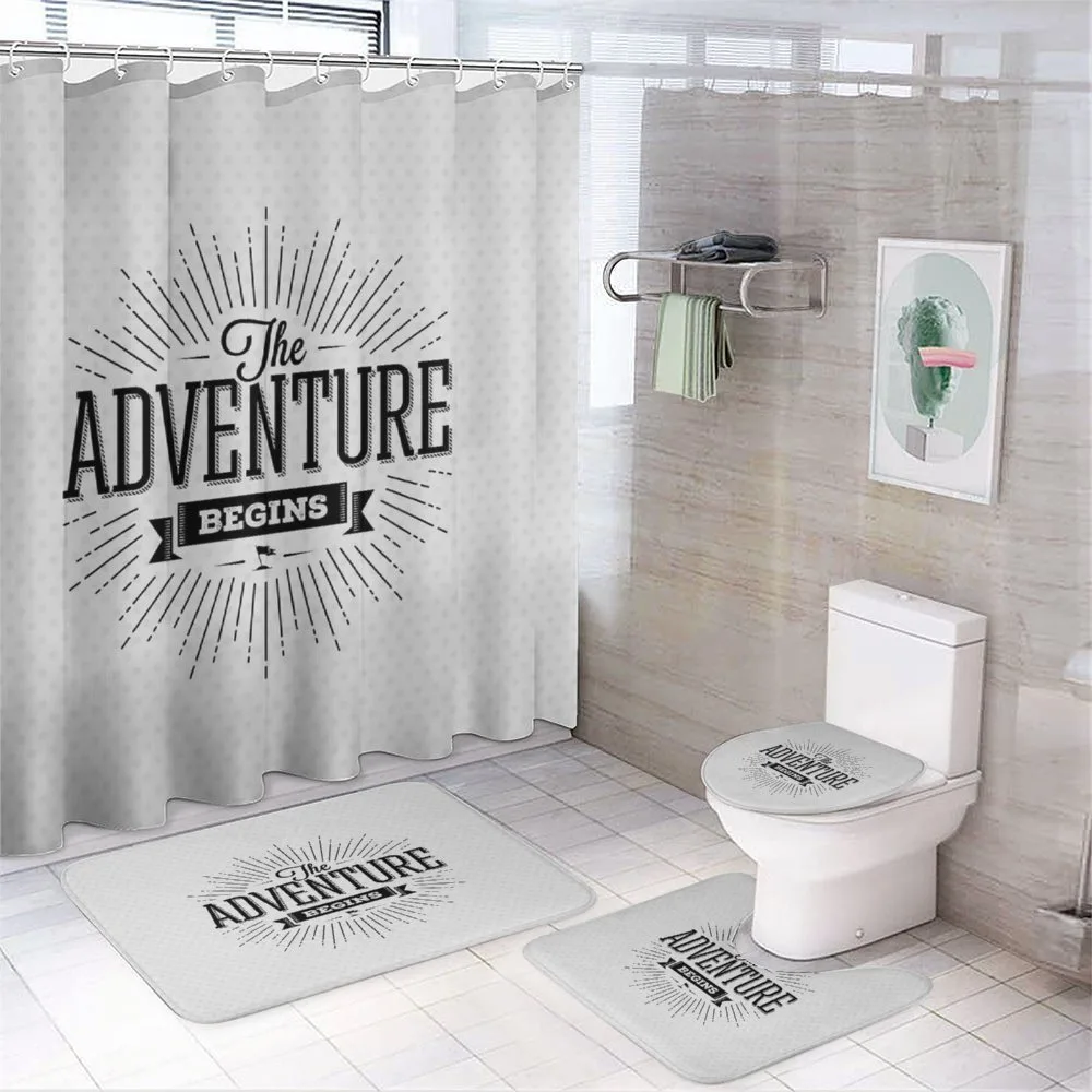 Retro Vintage Words — 4-Piece Bathroom Set preview