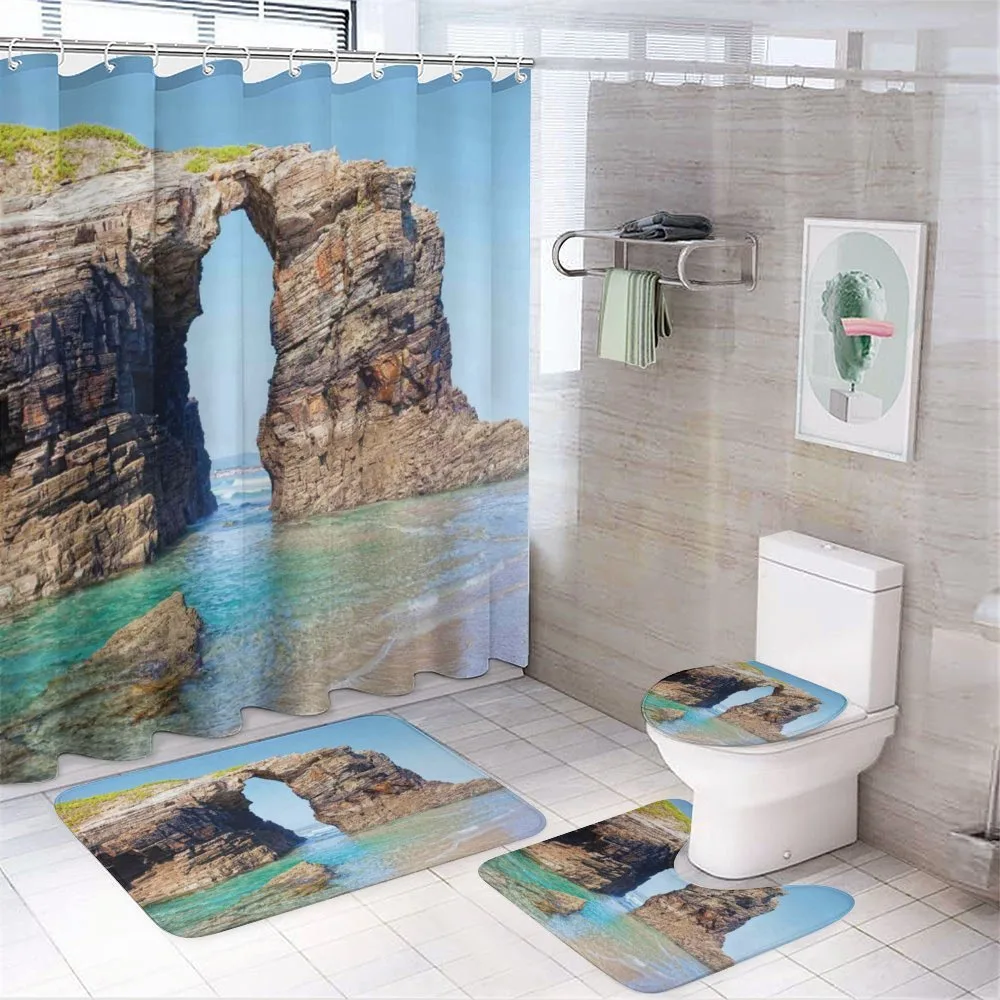 Spanish Seacoast Scenery — 4-Piece Bathroom Set preview